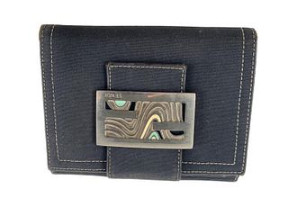 Fendi Black Canvas Wallet With Box