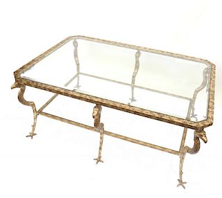 Neoclassical Style Gilt Cocktail Table
