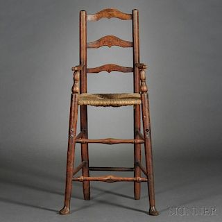 Turned Maple Ladder-back High Chair