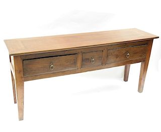 3 Drawer Fruitwood Parsons Console Table