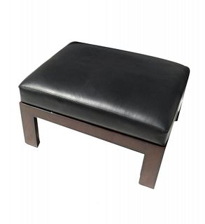 Palecek Leather and Wooden Bench