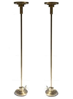 Pair of Continental Brass Floor Lamps