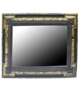 Dutch Beveled Mirror With Carved Wood