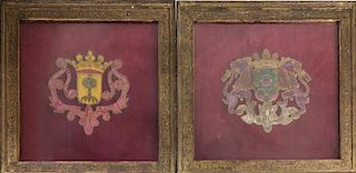 Pair of Framed Armorial Emblems