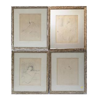Lot of 4 Toulouse-Lautrec Sketches