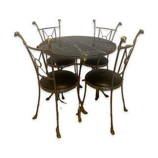 Maison Jansen Style Regency Goat Table & Chairs
