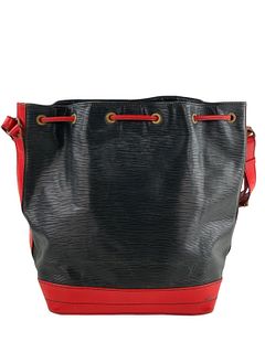 Black & Red Epi Louis Vuitton Bucket Bag