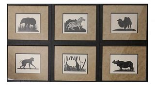 6 Jungle Animal Themed Lithographs