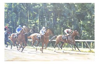R. Levy, Equestrian Racing Scene
