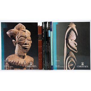 Ten Sothebys and Christies Tribal Art and Antiquities auction catalogues.