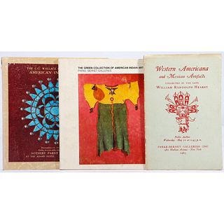 Three Parke-Bernet and Sotheby Park Bernet historic auction catalogues of American Indian art.