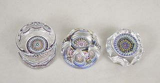 (3) Millefiori Art Glass Paperweights.
