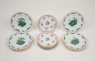 (2) Sets Continental Porcelain Dessert Plates.