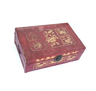 Chinese Red Leather Box