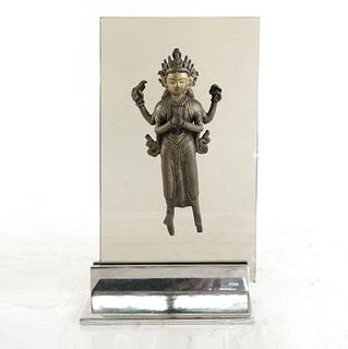 Early Bronze Deity On Glass