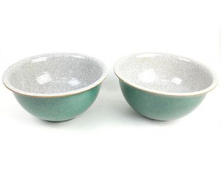 Pair of Asian Crackleware Bowls