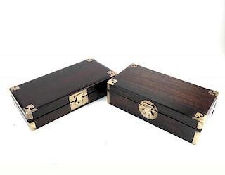 Two Similar Chinese Wooden Boxes