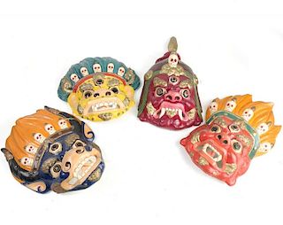 Four Painted Asian Masks