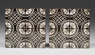 Pair Minton Aesthetic Movement Tiles c1880s