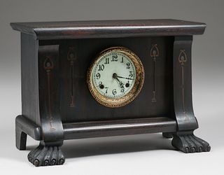 New Haven Clock Co Inlaid Mantle Clock c1900s