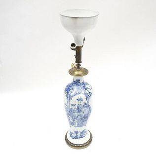 Blue and White Chinese Export Lamp
