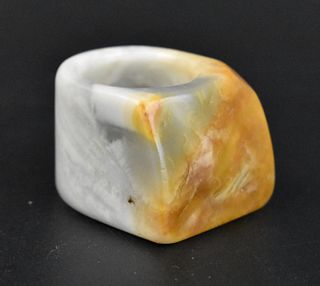 Chinese Jade Carved Archer Ring ,Qing Dynasty
