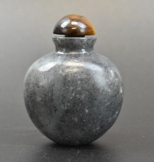 Chinese Grey Jade Carved Snuff Bottle,Qing Dynasty
