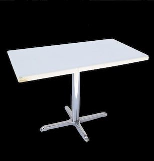 Modern Chrome and White Plastic Table