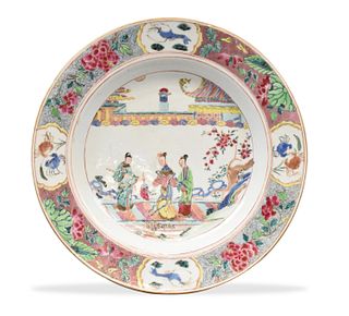 Chinese Famille Rose Charger w/ Figure,Yongzheng P