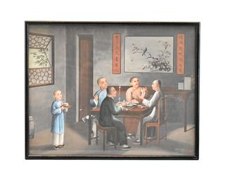 Chinese Export Painting of Figures,Qianlong Period