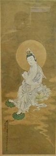 Chinese Framed Painting of Guanyin,Qing D.