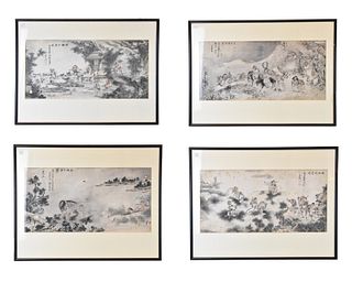 Li XinQuan, 4 Chinese Framed Painting of Scholar