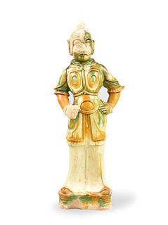 Chinese Sancai Glazed Tomb Guardian ,Tang Dynasty