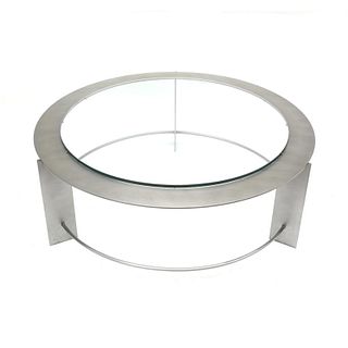Modern Steel and Glass Coffee Table