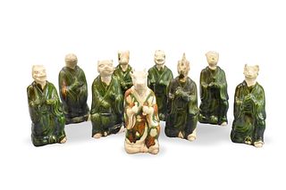9 Chinese Sancai Glazed Zodiac Figure,Tang Dynasty