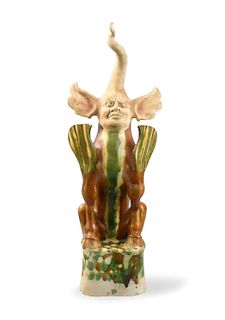 Chinese Sancai Glazed Tomb Guardian, Tang Dynasty