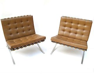 Pair of Chrome Barcelona Chairs