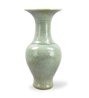 Chinese Longquan Ware Celadon YenYen Vase,Ming D.