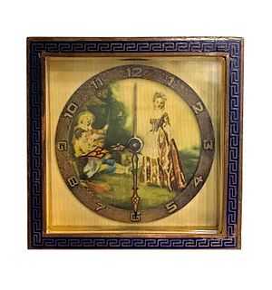 Antique French Hand Painted Miniature Clock