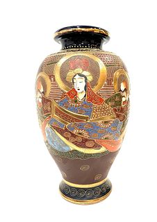 Hand Painted Japanese Satsuma Vase