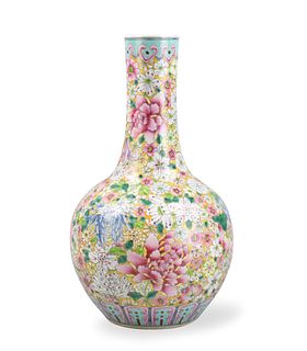 Large Chinese Millifloral Globular Vase,ROC Period