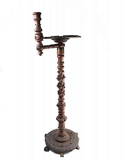 Renaissance Style Oak Candle With Stand