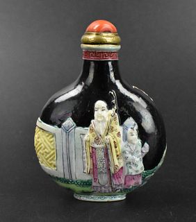 Chinese Famille Rose Porcelain Snuff Bottle,19th C