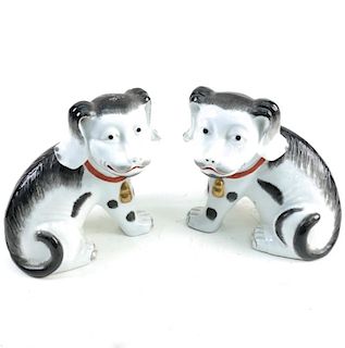 Pair of Chinese Porcelain Puppy Figures