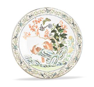 Chinese Canton Glazed Charger w/ Birds,19th C.