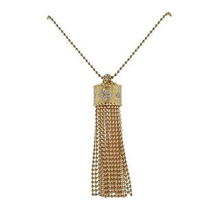 Roberto Coin 18k Gold Diamond Tassel Pendant Necklace