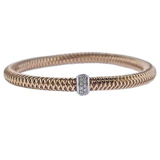 Roberto Coin Primavera Flexible 18k Gold Diamond Bracelet