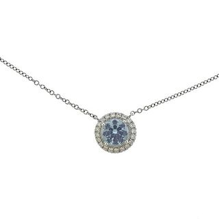 Tiffany &amp; Co Soleste Platinum Aquamarine Diamond Necklace