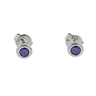 Tiffany &amp; Co Peretti Color by the Yard Tanzanite Silver Earrings