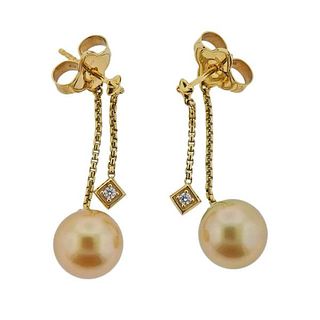 David Yurman Solari Pearl 18k Gold Diamond  Earrings